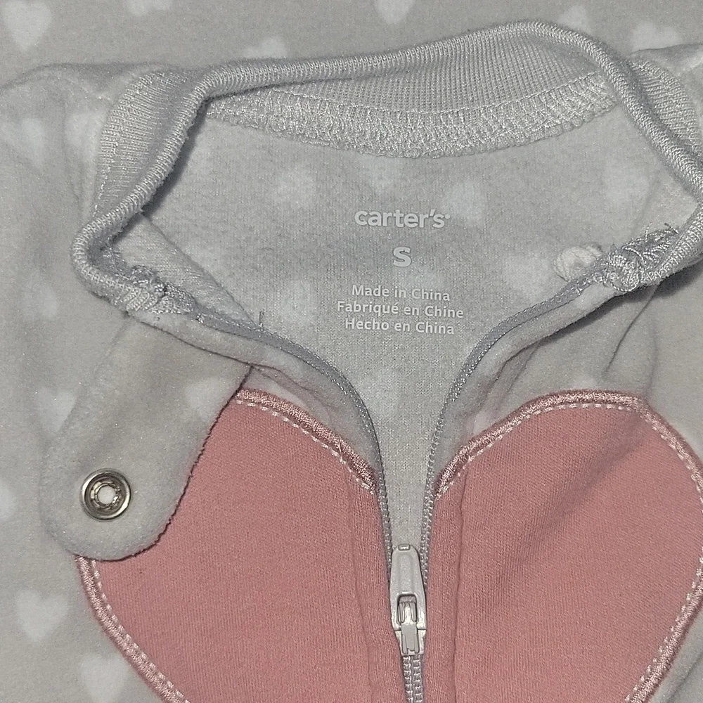 Carter’s Fleece Heart Polka Dot Zipper Sleep Sack - Girls - Small - Picture 3 of 3
